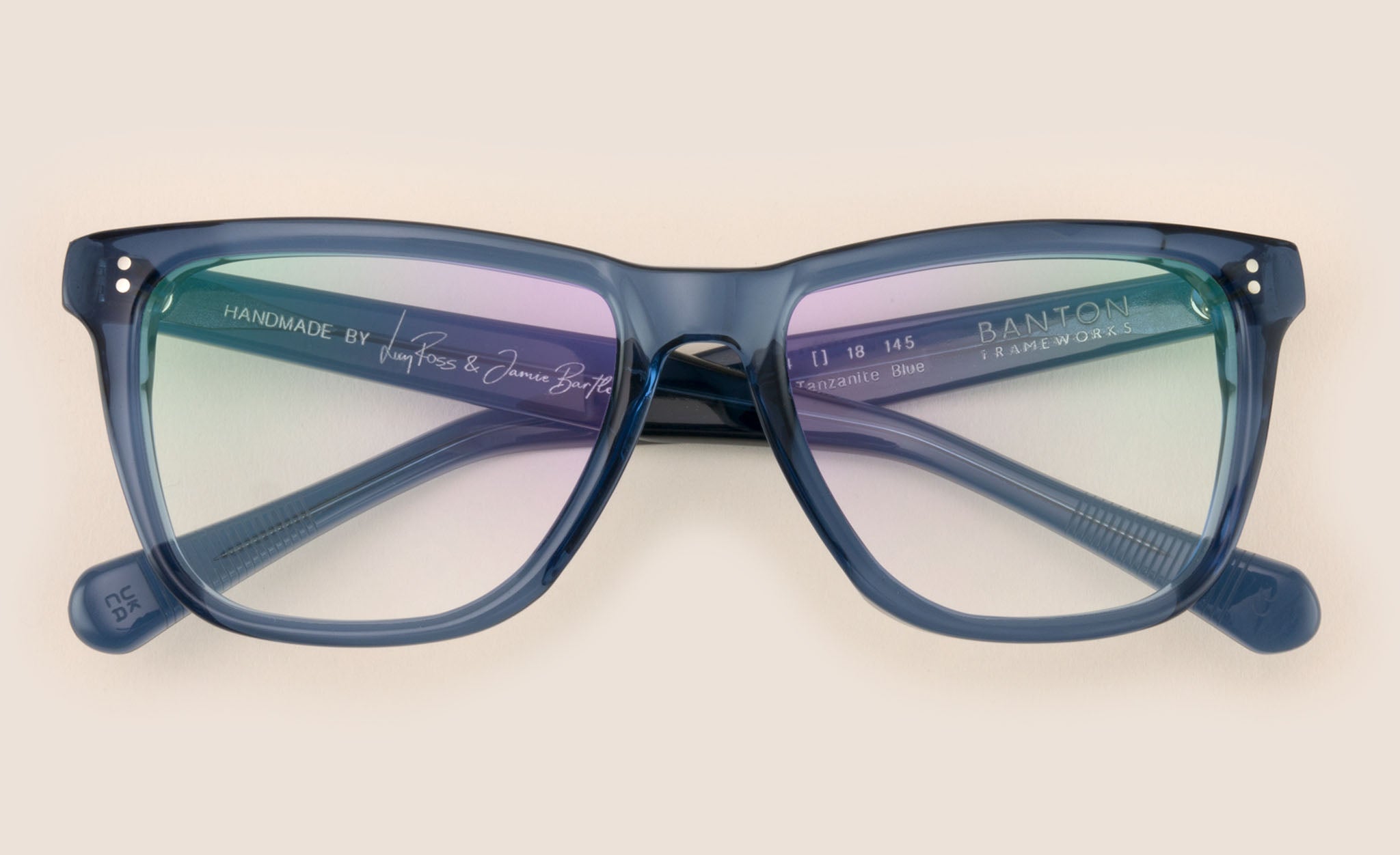 Crystal blue eyeglasses frame