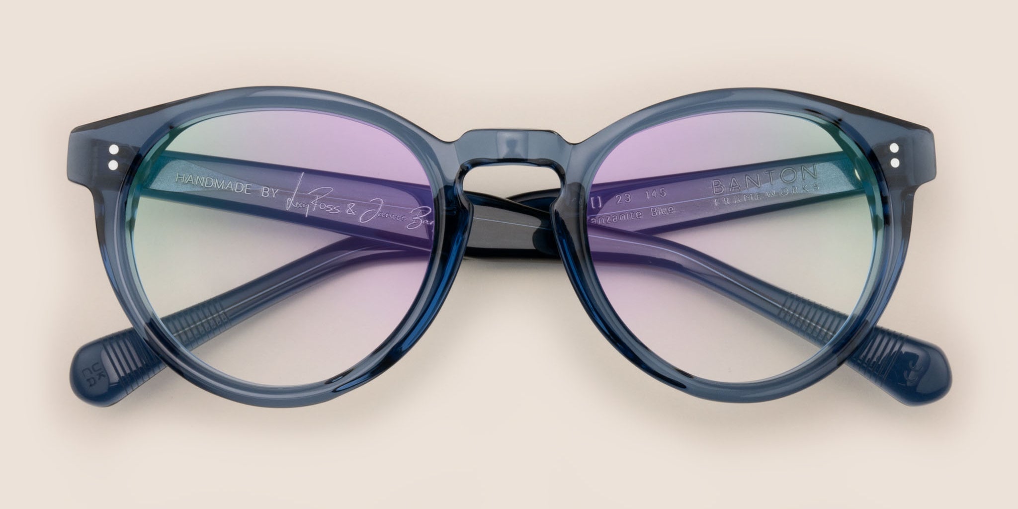 Round Transparent blue spectacles