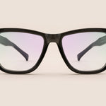 Transparent Dark Grey wayfarer style spectacles front facer